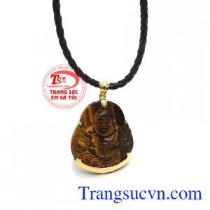 Mặt dây chuyền nam chạm khắc bọc vàng