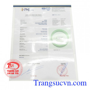 Giấy kiểm định từ PNJ