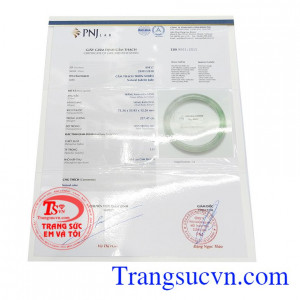 Giấy kiểm định từ PNJ