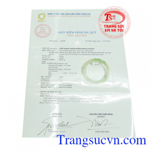 Giấy kiểm định từ SJC