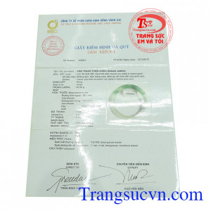 Giấy kiểm định từ SJC