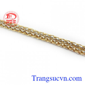 Dây chuyền vàng Italy đúc hai màu vàng trắng và vàng màu sang trọng