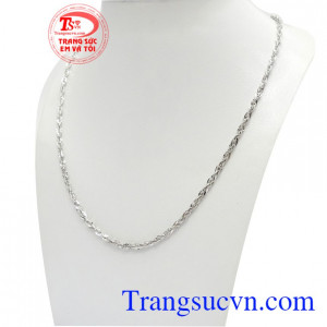Dây chuyền vàng trắng 10k nhập khẩu