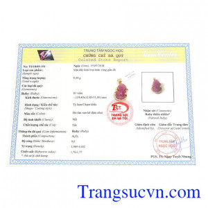 Mặt dây có giấy kiểm định đá quý