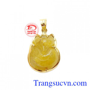 Mặt dây hồ ly thạch anh tóc đẹpc