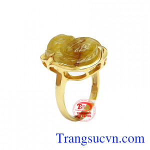 Nhẫn hồ ly thạch anh tóc đẹp