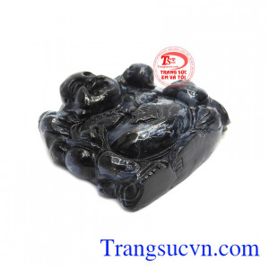 Mặt di lặc pietersit thiên nhiên được chạm khắc tinh tế, độc đáo.
