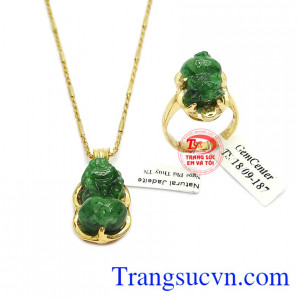 Bộ trang sức tỳ hưu phỉ thúy thiên nhiên đẹp