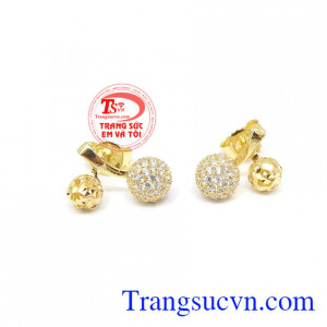 Hoa tai vàng Dio đôi, bông tai thiết kế với ý tưởng trái ngọt tình yêu,