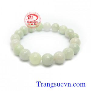 Chuỗi Bạch Ngọc 9ly, chuỗi ngọc đeo tay đẹp, ngọc cẩm thạch thiên nhiên