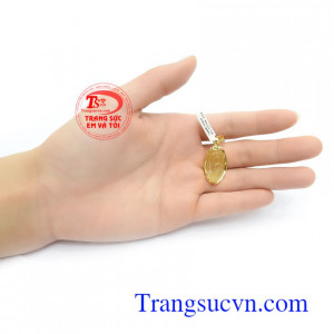 Mặt Dây Ngọc Thiền Bình An bọc vàng 14k đeo hợp thời trang và phong thủy, chạm khắc tinh xảo, kiểu dáng độc đáo