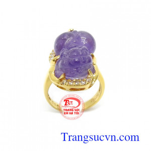 Nhẫn Tỳ Hưu Thạch Anh May Mắn