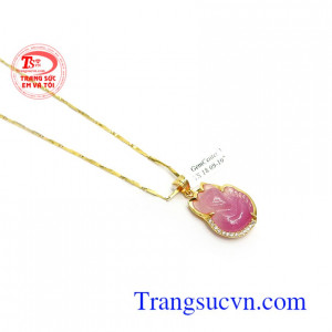 Bộ dây chuyền nữ thời trang phong thủy. Bộ Dây Hồ Ly Sapphire May Mắn