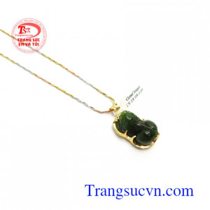 Bộ dây chuyền Mặt dây cẩm thạch thiên nhiên. Bộ Dây Tỳ Hưu Thịnh Vượng