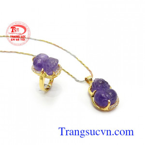 Bộ Trang Sức Thạch Anh Tím Bình An bền đẹp, tinh tế, đeo sang trọng và phong thủy