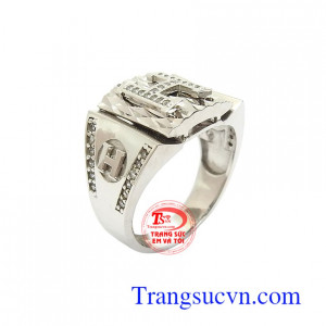Nhẫn Nam Chữ H Cá Tính 10k nhập khẩu Hàn Quốc bền đẹp, chất lượng, chế tác công nghệ cao cấp