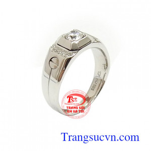 Nhẫn Nam Vàng Trắng 14k Phong Cách kiểu dáng đẹp, chất lượng, chế tác độc đáo