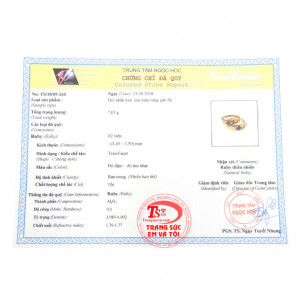 Giấy kiểm định từ trung tâm ngọc học