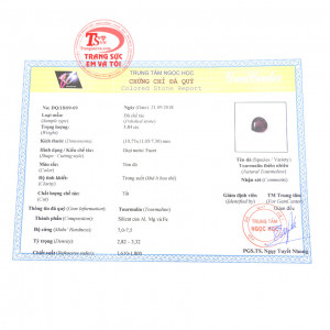Giấy kiểm định từ trung tâm ngọc học