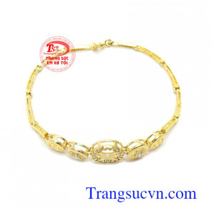 Lắc tay vàng tây tinh xảo cá tính vàng 10k dành cho phái đẹp