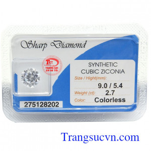 Kim Cương Nhân Tạo 9.0 Ly phù hợp làm mặt nhẫn, mặt dây chuyền, mang lại nét sang trọng, đẳng cấp và tinh tế cho sản phẩm