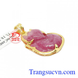  Sản phẩm được chế tác từ vàng 14k sáng bóng, bền đẹp. Mặt dây hồ ly ruby đẹp