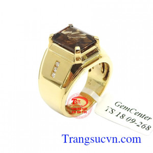 Nhẫn Nam Thạch Anh 14k Độc Đáo kiểu dáng đẹp, chế tác tinh xảo độc đáo, mang lại sự cá tính, thời trang và phong cách phái mạnh