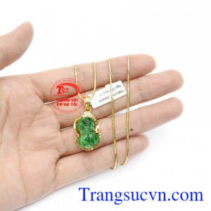 Trang sức phong thủy hợp mệnh. Bộ trang sức tỳ hưu cẩm thạch xanh ngọc
