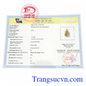 Giấy kiểm định từ trung tâm ngọc học