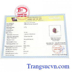 Giấy kiểm định từ trung tâm ngọc học