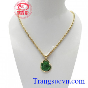 Bộ dây chuyền hồ ly khôn khéo là sản phẩm ngọc cẩm thạch thiên nhiên.