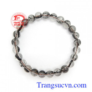 Chuỗi thạch anh tóc đen tài lộc 7 ly