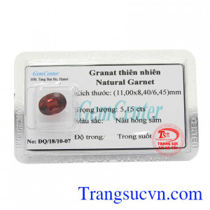Viên granet thiên nhiên nâu hồng sẫm