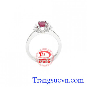 Nhẫn nữ ruby hạnh phúc là sản phẩm nhẫn vàng 14k có gắn đá ruby thiên nhiên