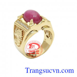 Nhẫn nam ruby sao 14k