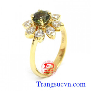Nhẫn nữ Sapphire may mắn 14k chế tác tinh xảo, đeo hợp thời trang phái đẹp