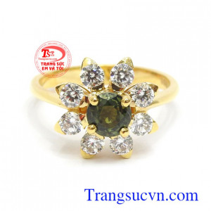Nhẫn nữ Sapphire may mắn 14k đeo thời trang và phong thủy may mắn cho phái đẹp