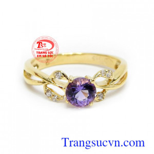 Nhẫn nữ thạch anh tím hạnh phúc