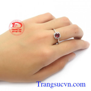 Nhẫn vàng trắng Granet Quyền Lực uy tín, chất lượng, bảo hành 12 tháng