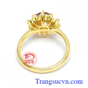 Nhẫn nữ gắn đá thiên nhiên chất lượng cao