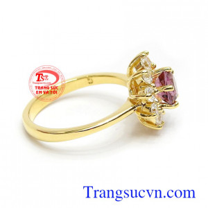 Nhẫn Nữ Granet tài lộc 14k