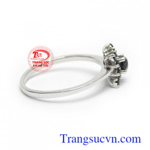Nhẫn nữ Sapphire vàng 14k phú quý kiểu dáng đẹp, chất lượng cao