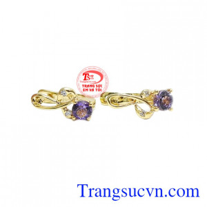 Hoa tai thạch anh tím hạnh phúc