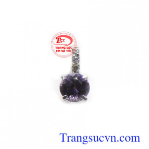 Mặt dây thạch anh tím may mắn vàng 14k bền đẹp, sang trọng