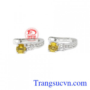 Hoa tai Sapphire vàng tài lộc