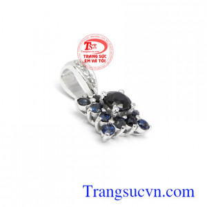 Mặt dây Sapphire may mắn bọc vàng 14k,mặt dây chuyền vàng tây