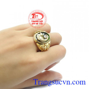 Nhẫn nam vàng ngọc cẩm thạch