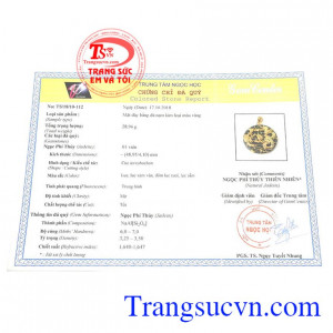 Giấy kiểm định từ trung tâm ngọc học