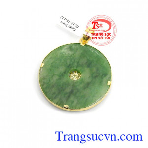 Mặt dây chuyền nam chạm khắc bọc vàng 14k sáng bóng