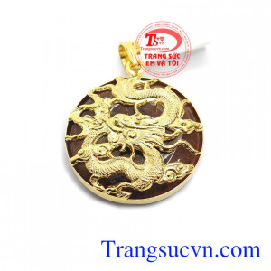 Mặt rồng vàng thạch anh tóc